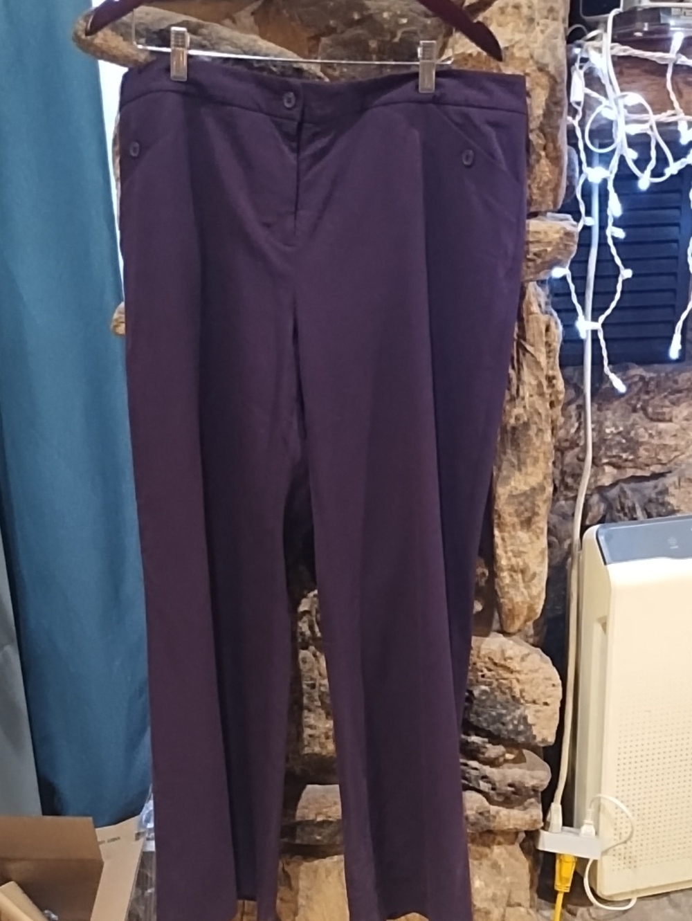 Lane Bryant Deep Purple Straight-Leg Dress Pants
